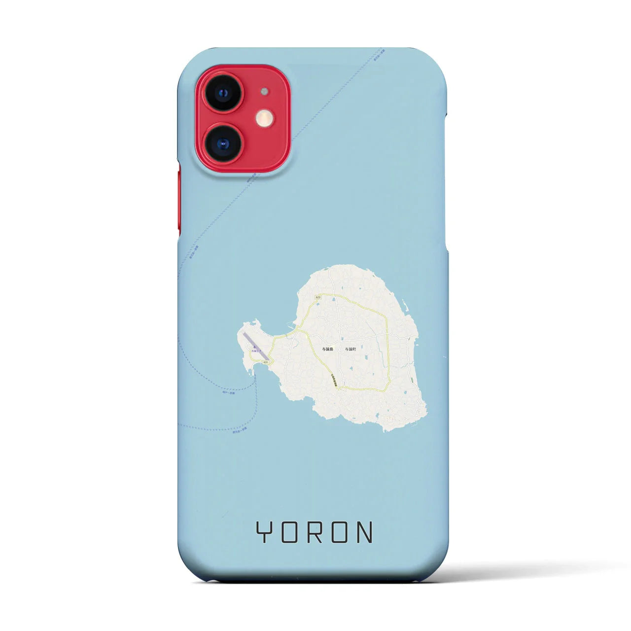 【与論(鹿児島県)】地図柄iPhoneケース(バックカバータイプ)