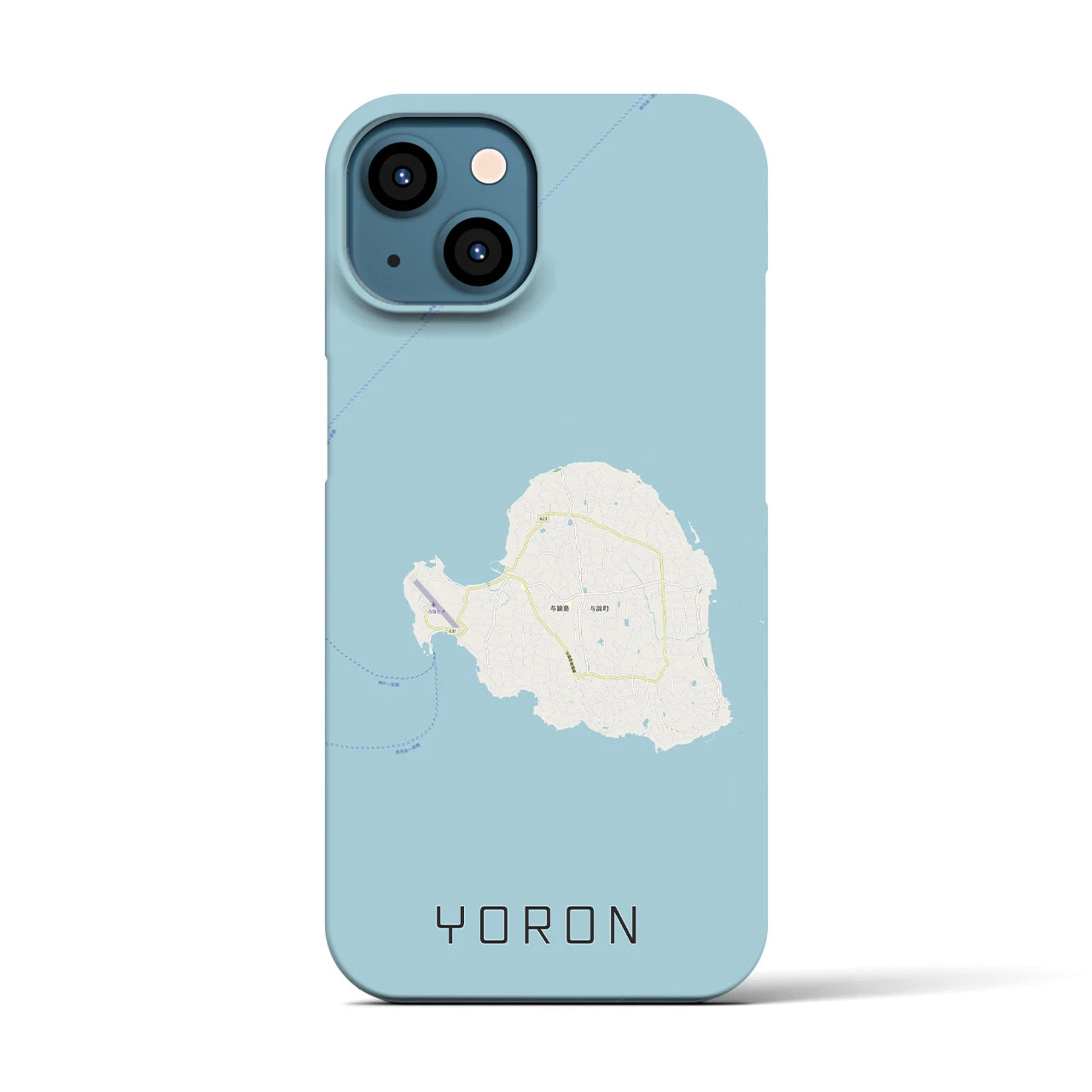 【与論(鹿児島県)】地図柄iPhoneケース(バックカバータイプ)