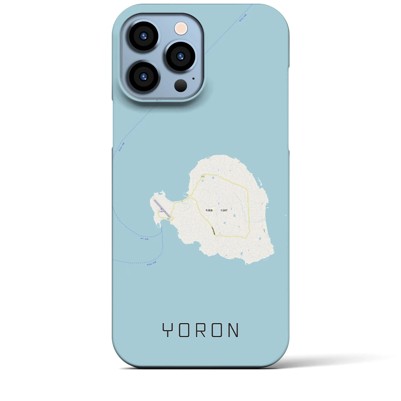 【与論(鹿児島県)】地図柄iPhoneケース(バックカバータイプ)
