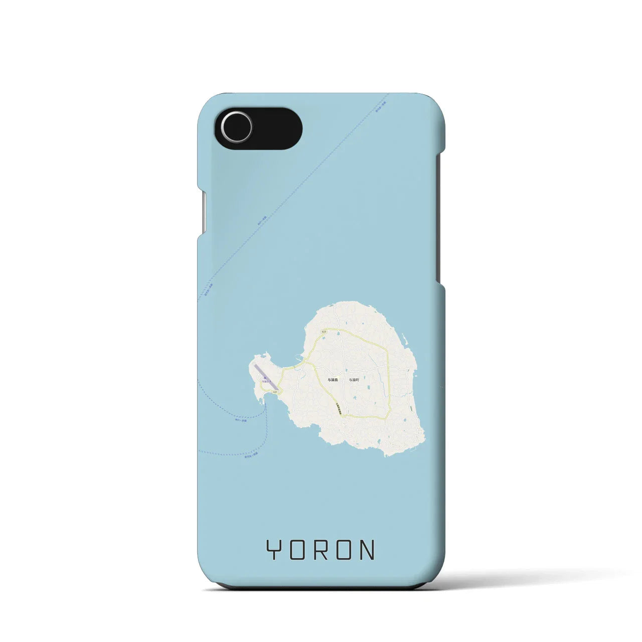 【与論(鹿児島県)】地図柄iPhoneケース(バックカバータイプ)