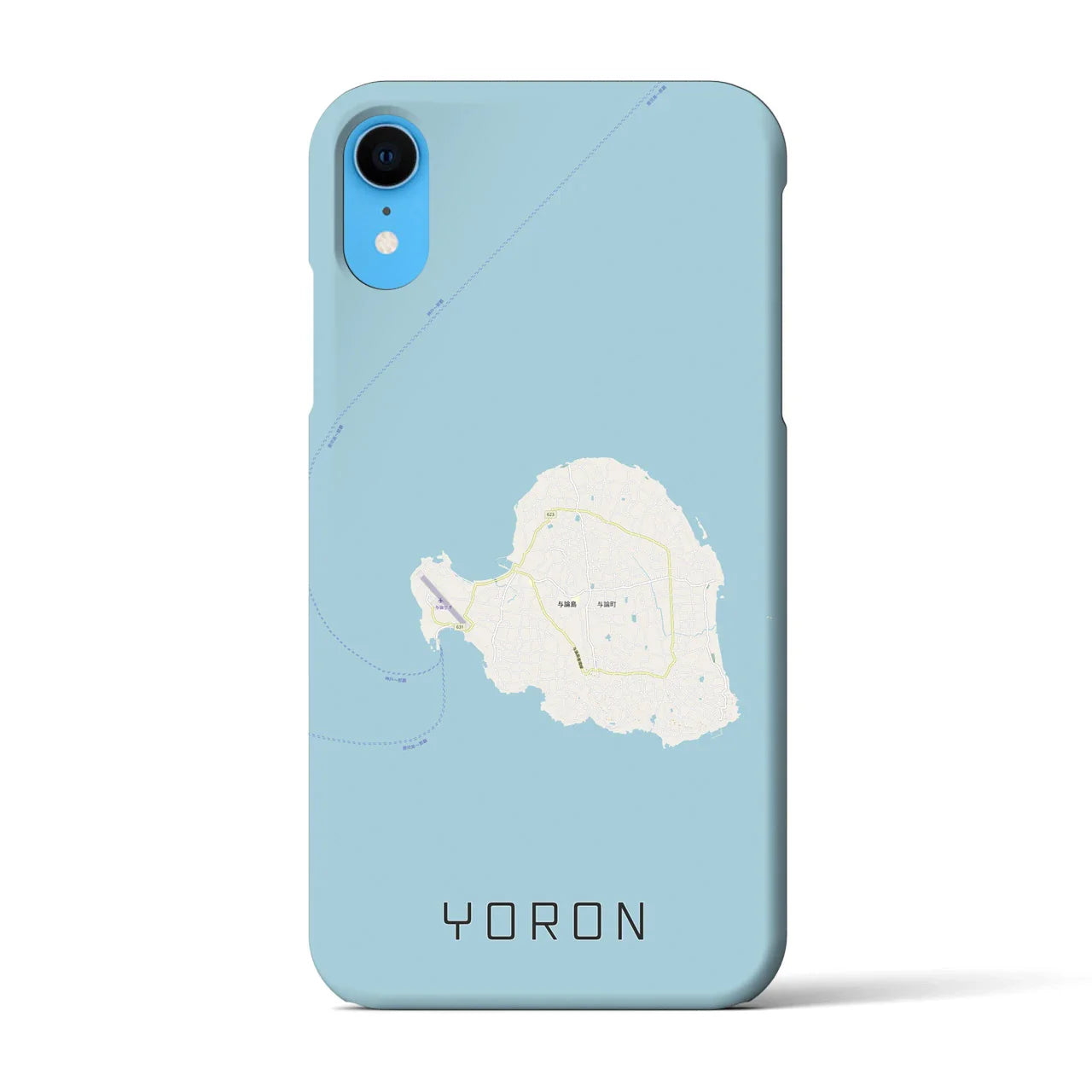 【与論(鹿児島県)】地図柄iPhoneケース(バックカバータイプ)