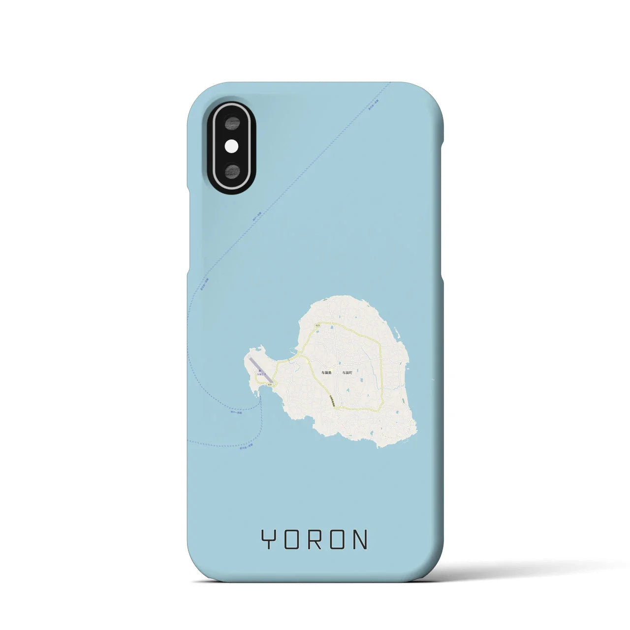 【与論(鹿児島県)】地図柄iPhoneケース(バックカバータイプ)