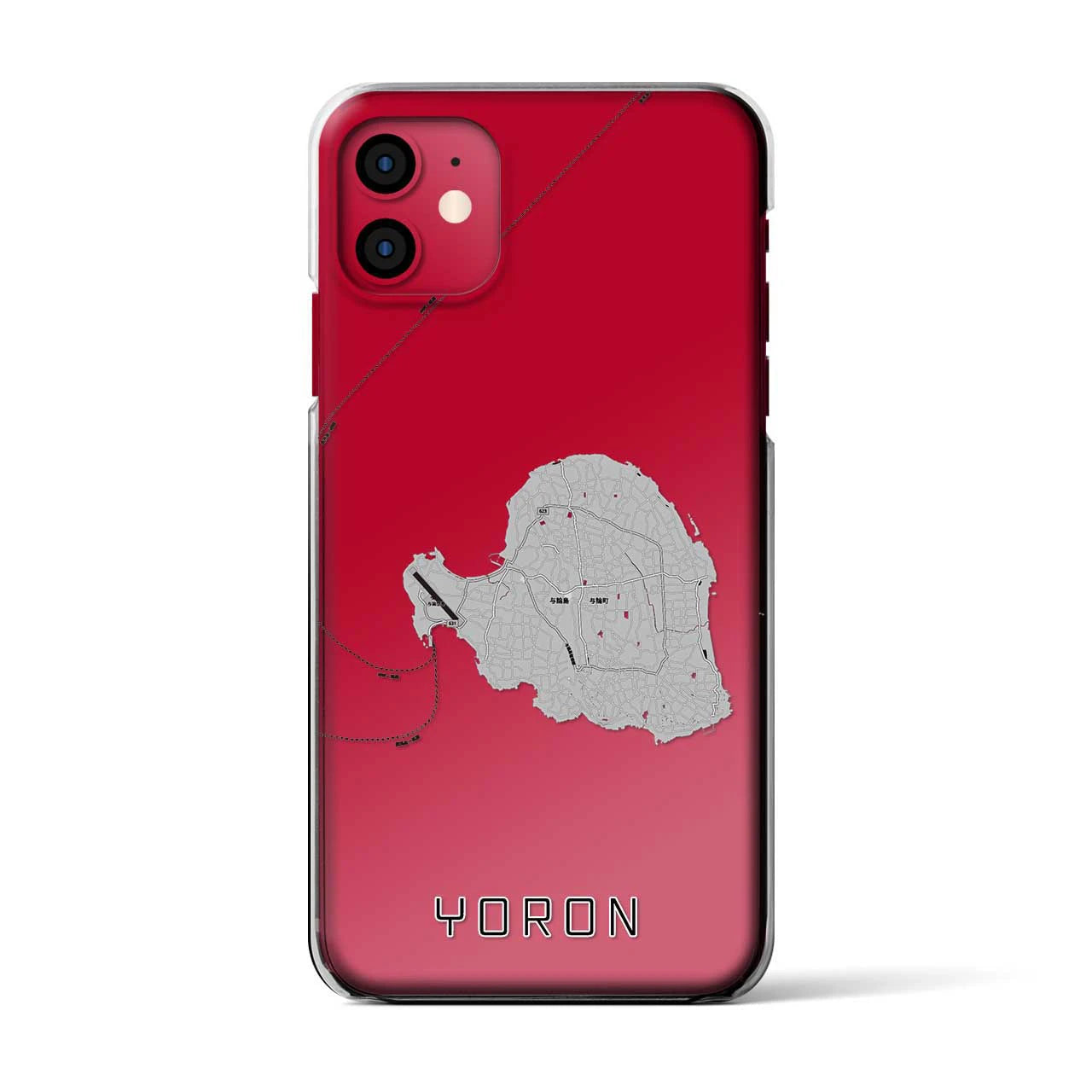 【与論(鹿児島県)】地図柄iPhoneケース(クリアタイプ)
