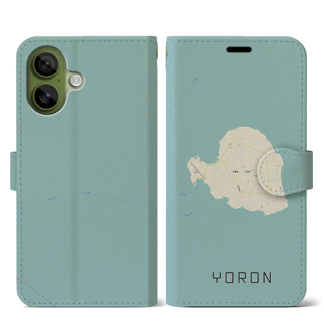 【与論(鹿児島県)】地図柄iPhoneケース(手帳タイプ)