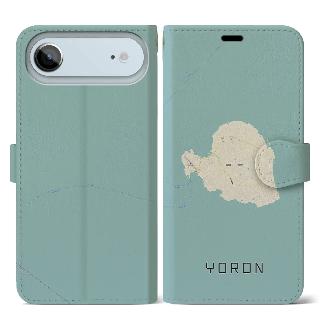 【与論(鹿児島県)】地図柄iPhoneケース(手帳タイプ)