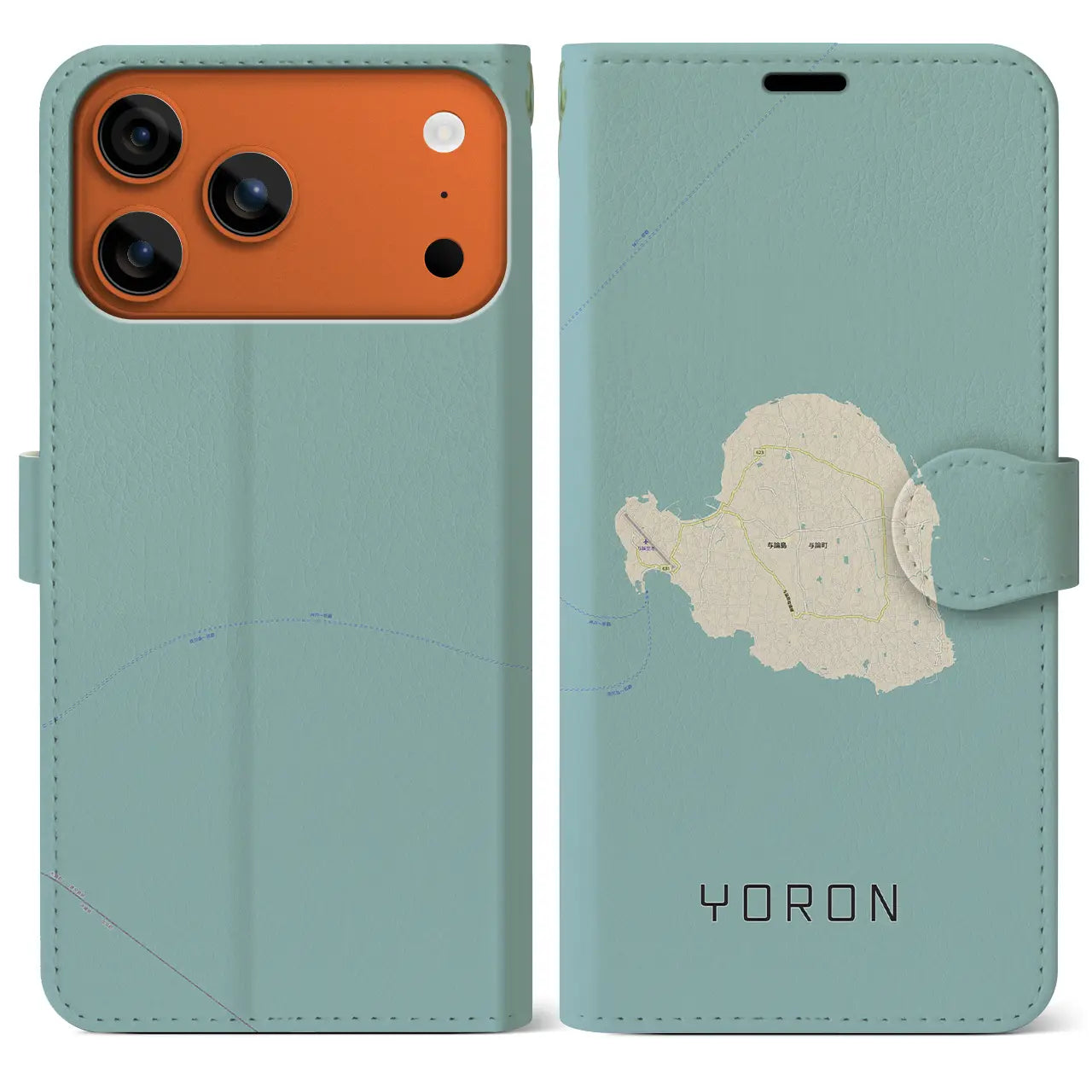 【与論(鹿児島県)】地図柄iPhoneケース(手帳タイプ)