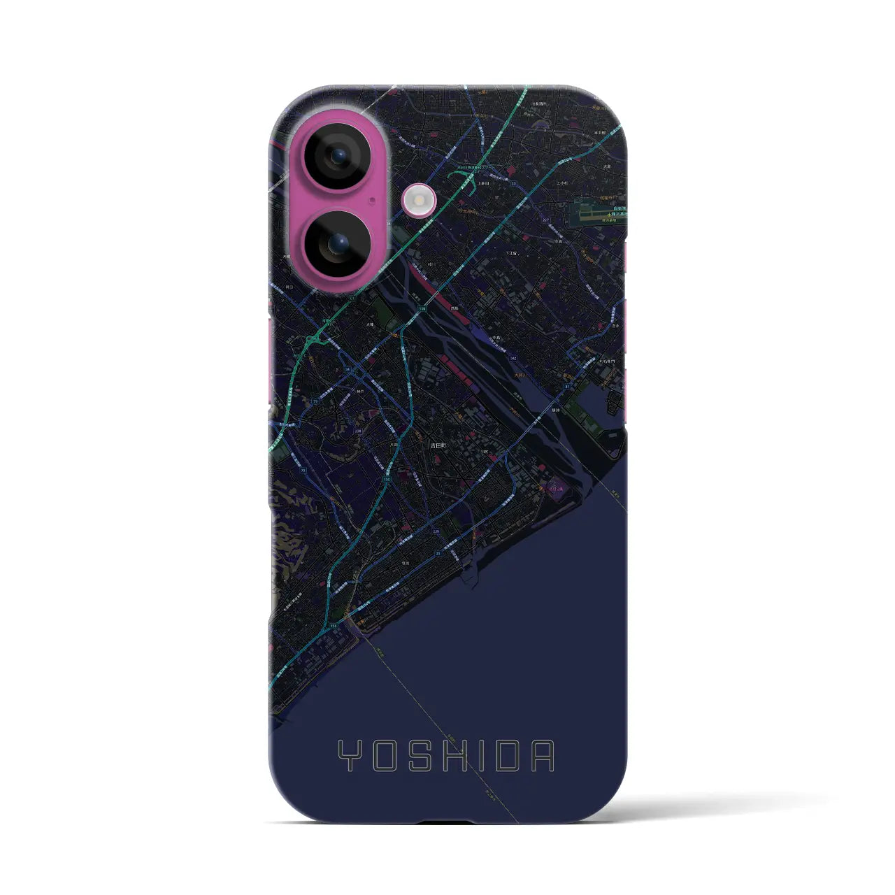 【吉田(静岡県)】地図柄iPhoneケース(バックカバータイプ)