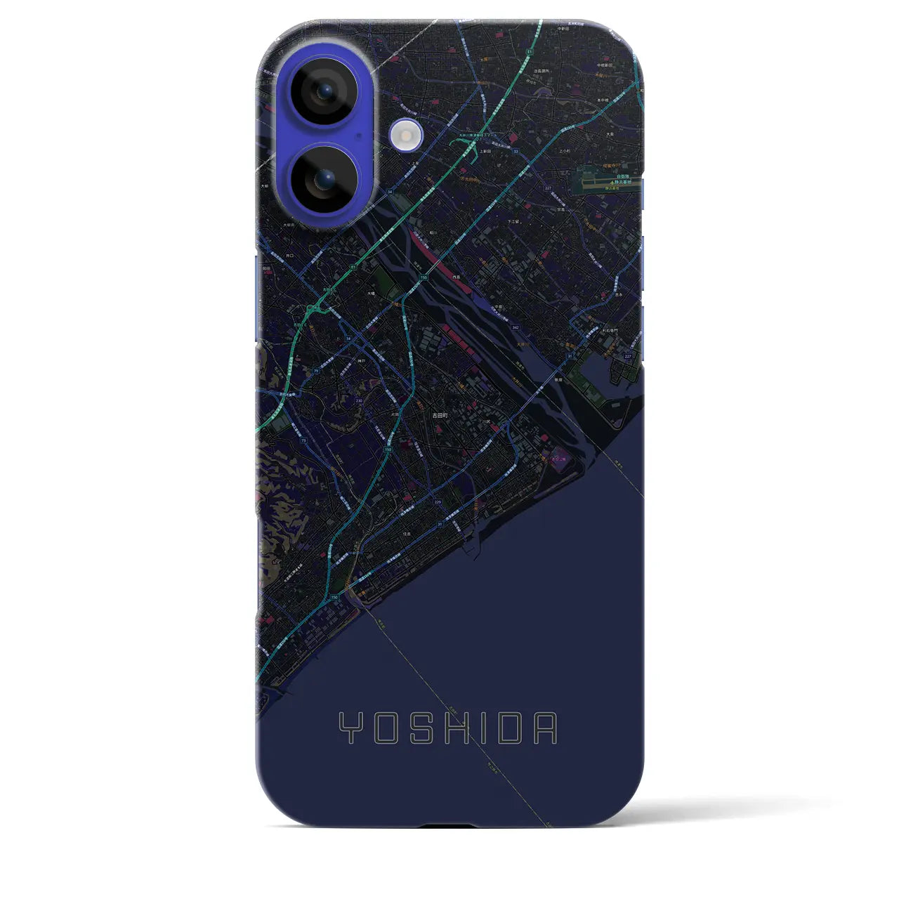 【吉田(静岡県)】地図柄iPhoneケース(バックカバータイプ)