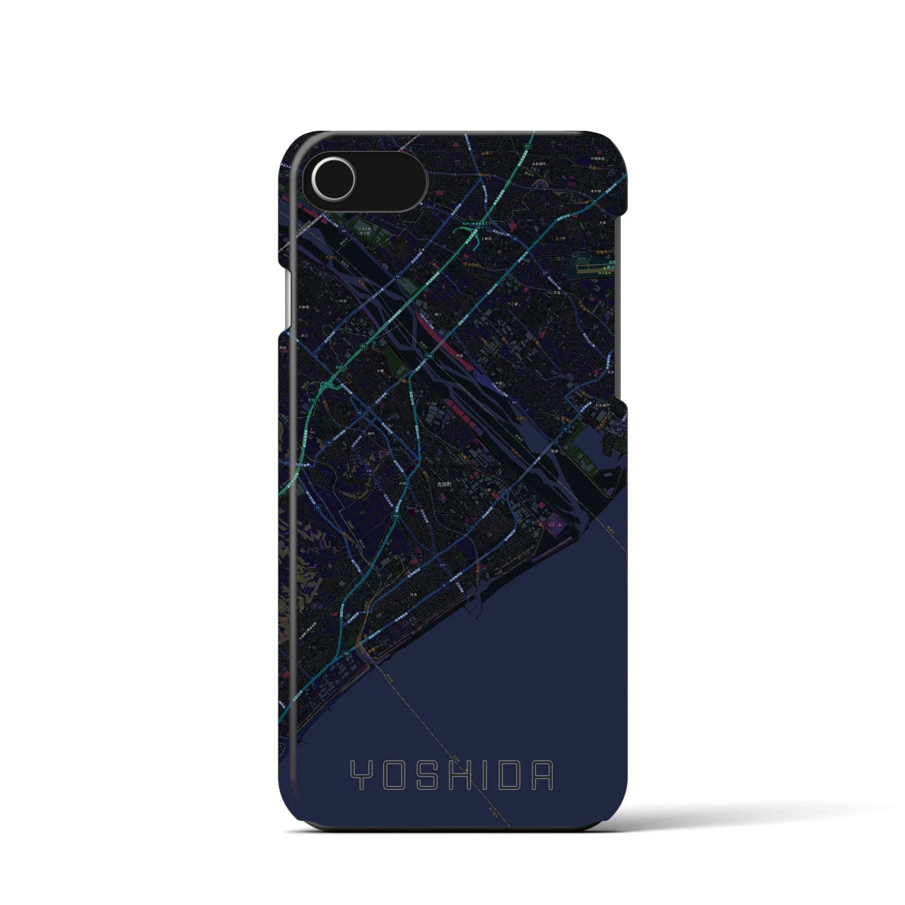 【吉田(静岡県)】地図柄iPhoneケース(バックカバータイプ)