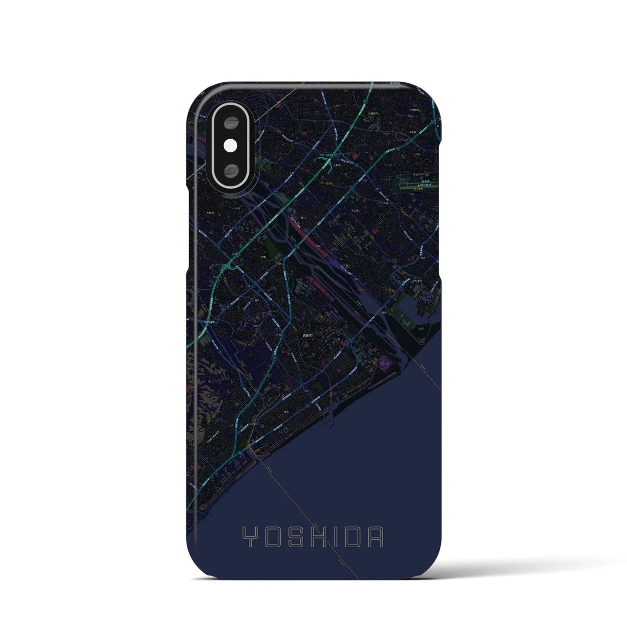 【吉田(静岡県)】地図柄iPhoneケース(バックカバータイプ)