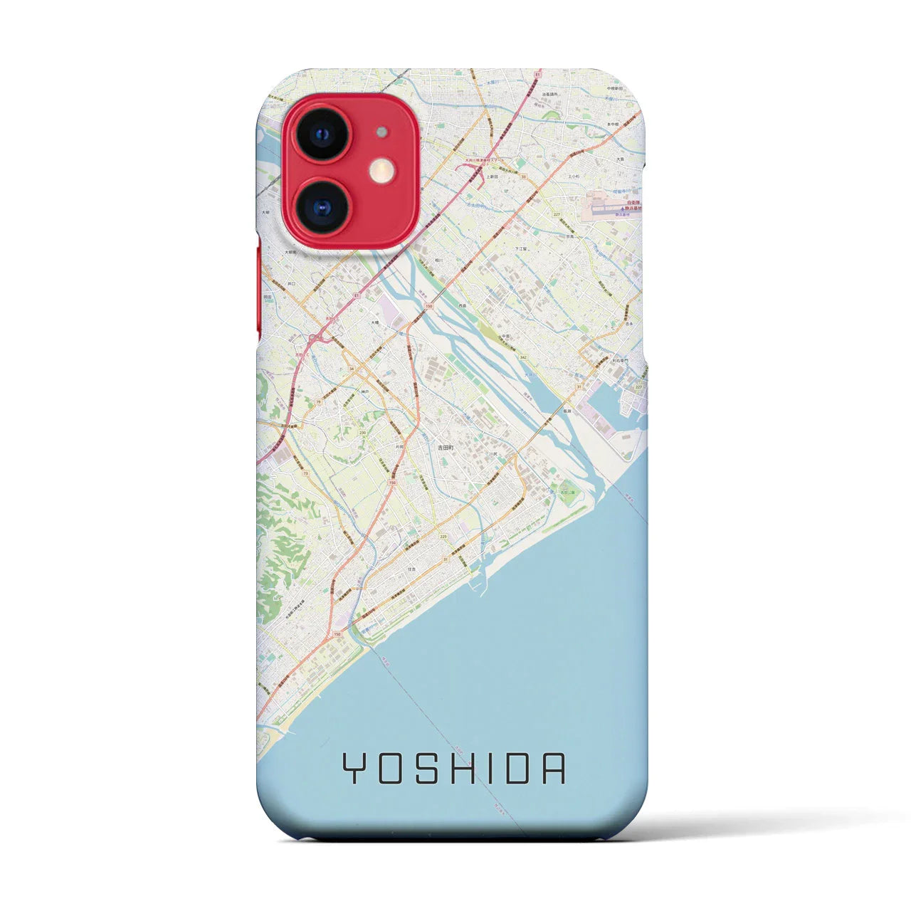 【吉田(静岡県)】地図柄iPhoneケース(バックカバータイプ)