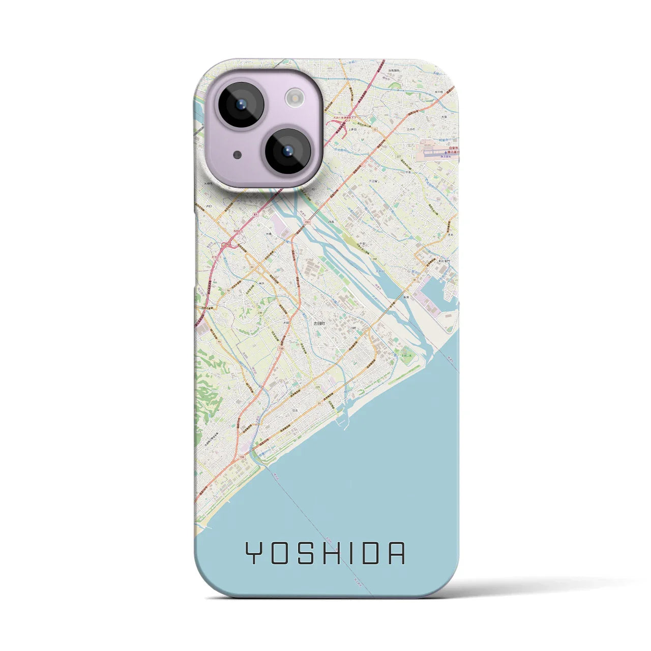 【吉田(静岡県)】地図柄iPhoneケース(バックカバータイプ)