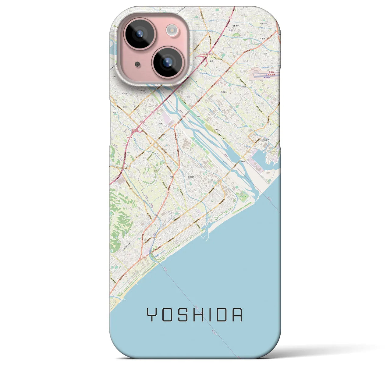 【吉田(静岡県)】地図柄iPhoneケース(バックカバータイプ)