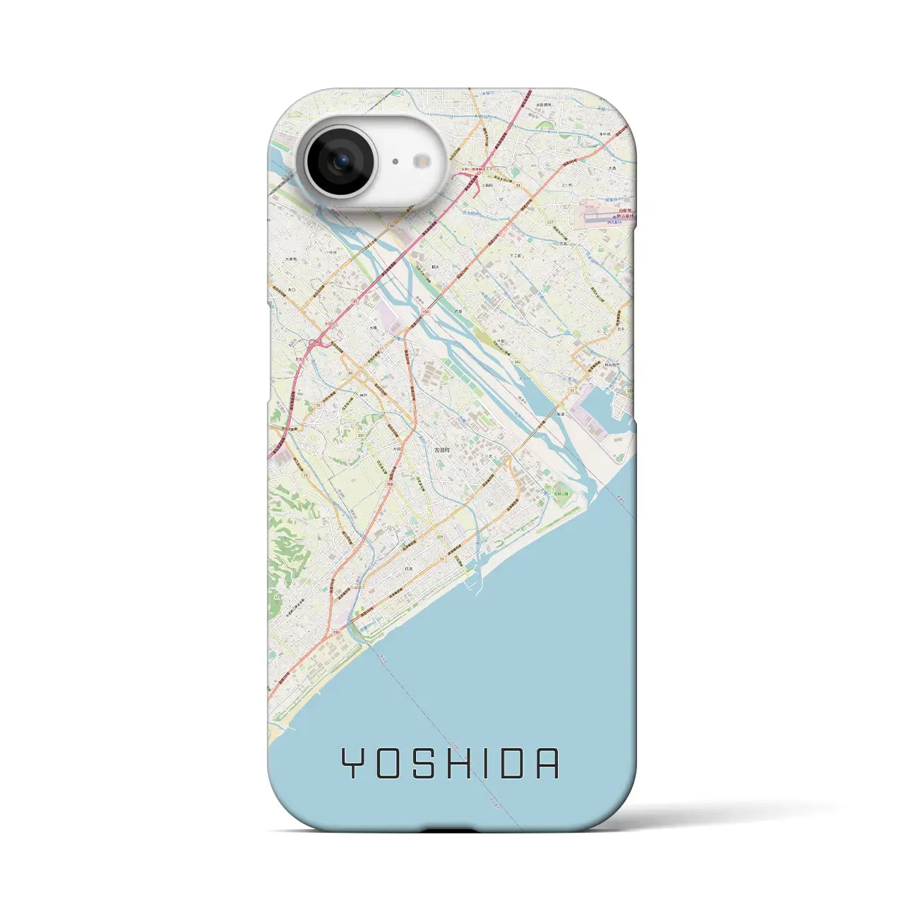 【吉田(静岡県)】地図柄iPhoneケース(バックカバータイプ)