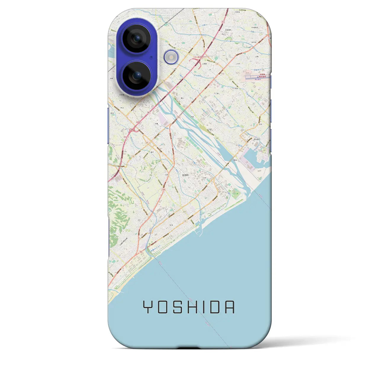 【吉田(静岡県)】地図柄iPhoneケース(バックカバータイプ)ナチュラル・iPhone 16 Pro Max 用