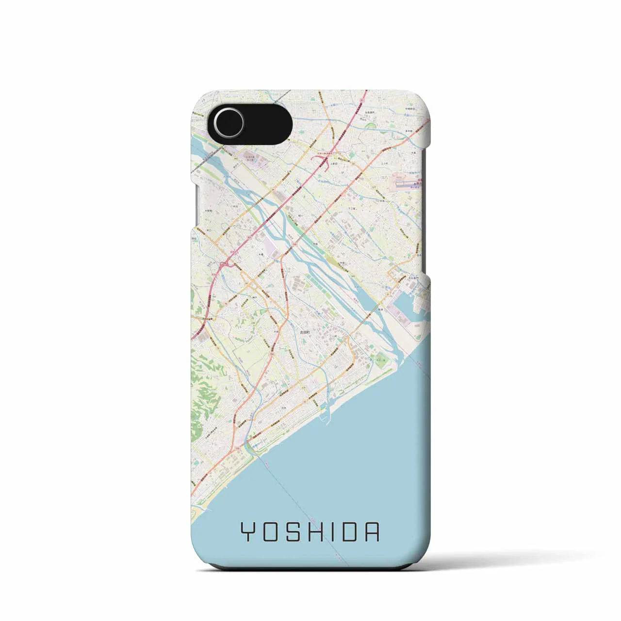 【吉田(静岡県)】地図柄iPhoneケース(バックカバータイプ)