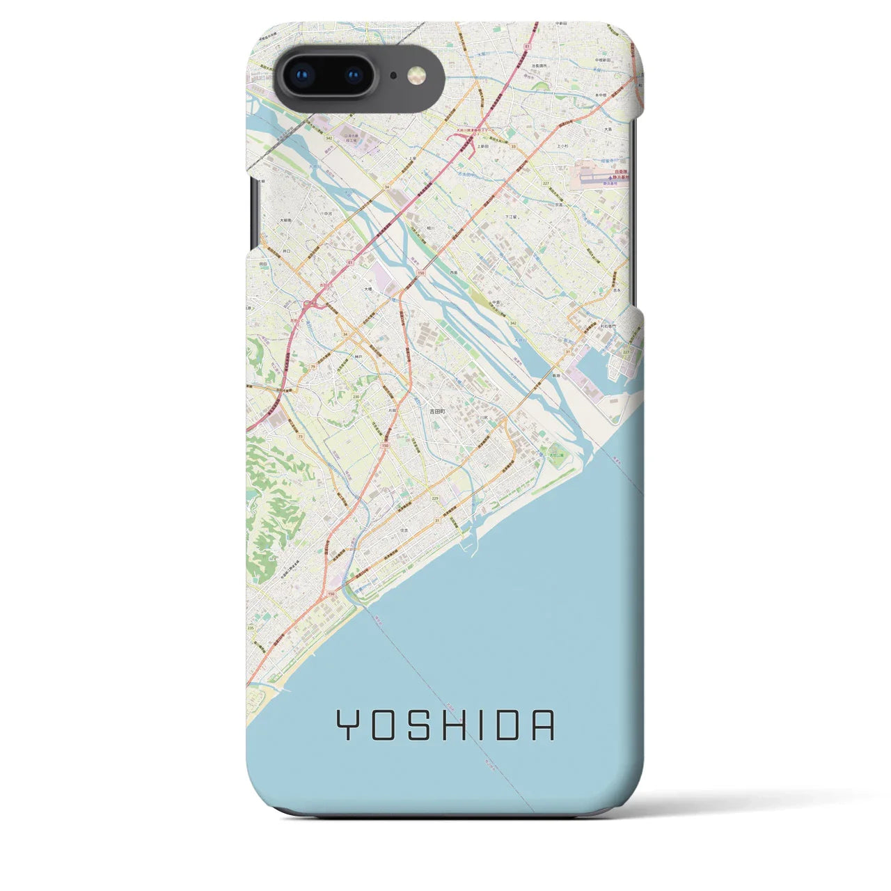 【吉田(静岡県)】地図柄iPhoneケース(バックカバータイプ)