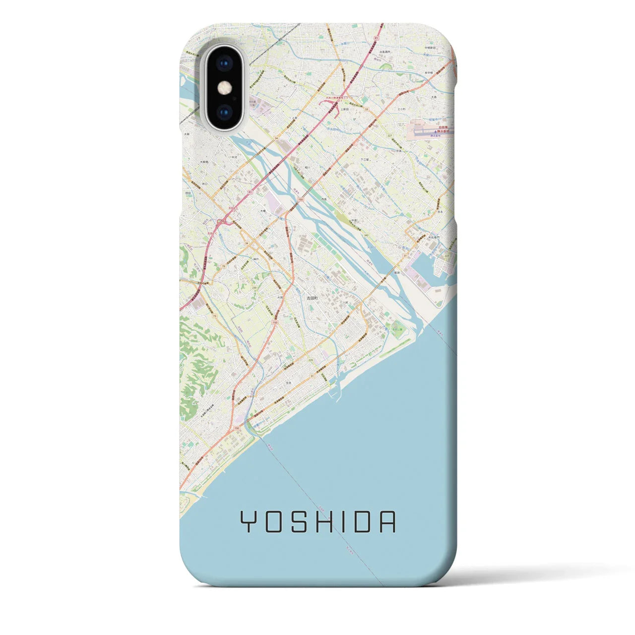 【吉田(静岡県)】地図柄iPhoneケース(バックカバータイプ)