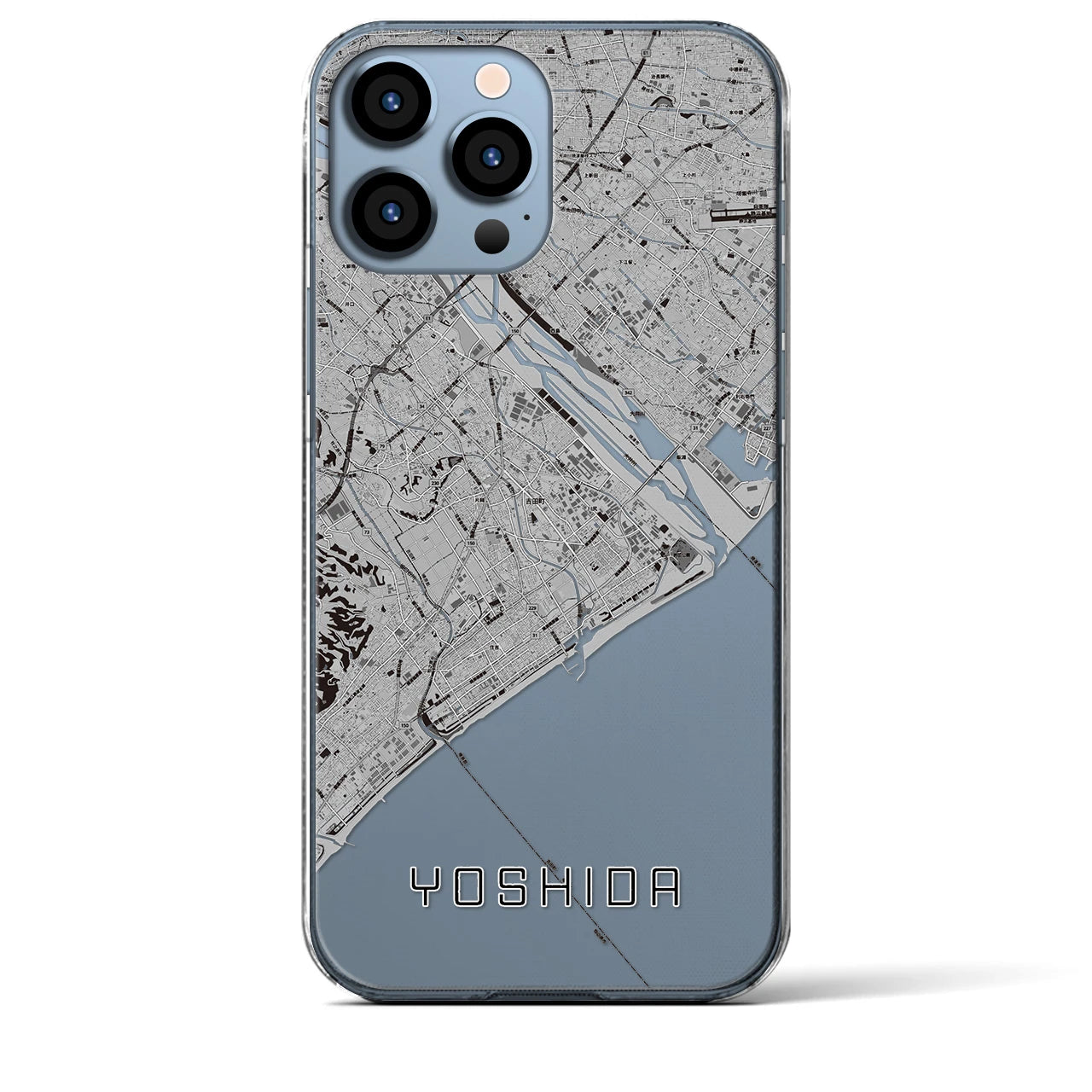 【吉田(静岡県)】地図柄iPhoneケース(クリアタイプ)