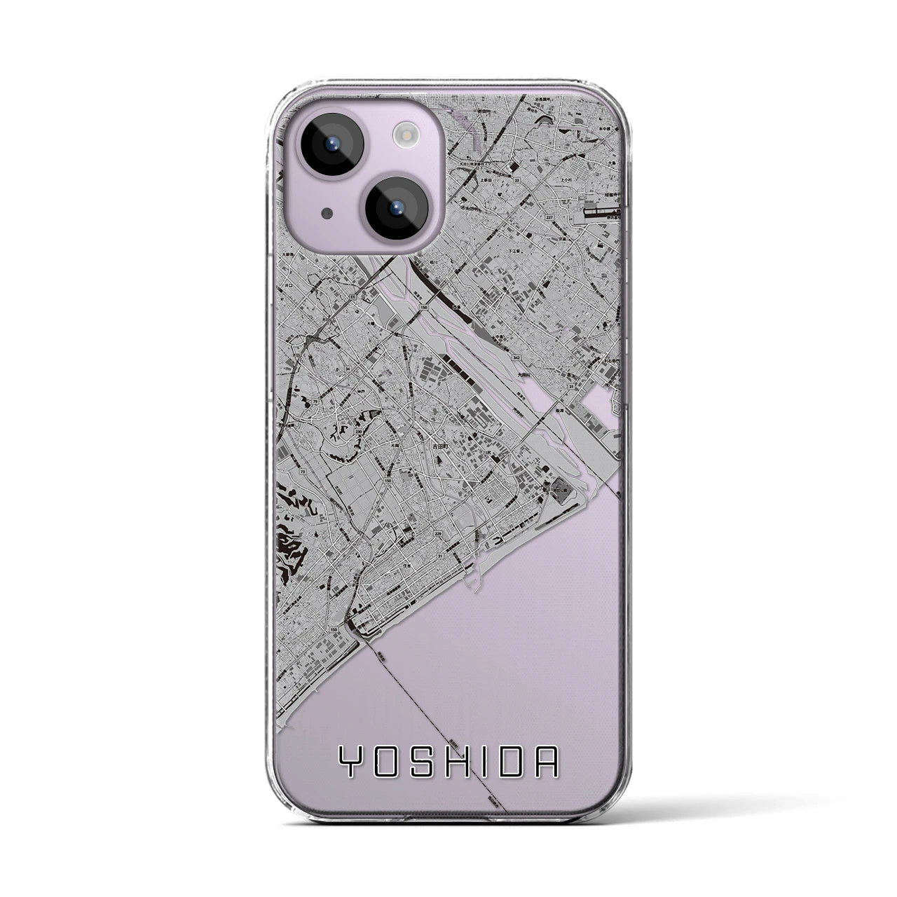 【吉田(静岡県)】地図柄iPhoneケース(クリアタイプ)