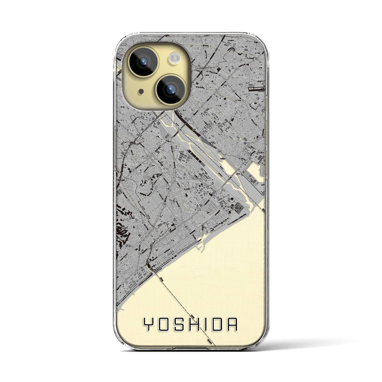 【吉田(静岡県)】地図柄iPhoneケース(クリアタイプ)