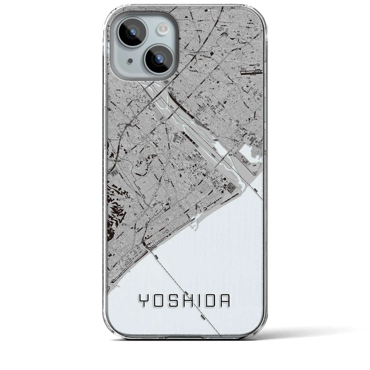【吉田(静岡県)】地図柄iPhoneケース(クリアタイプ)