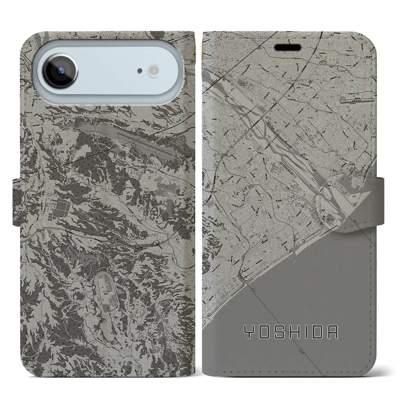 【吉田(静岡県)】地図柄iPhoneケース(手帳タイプ)