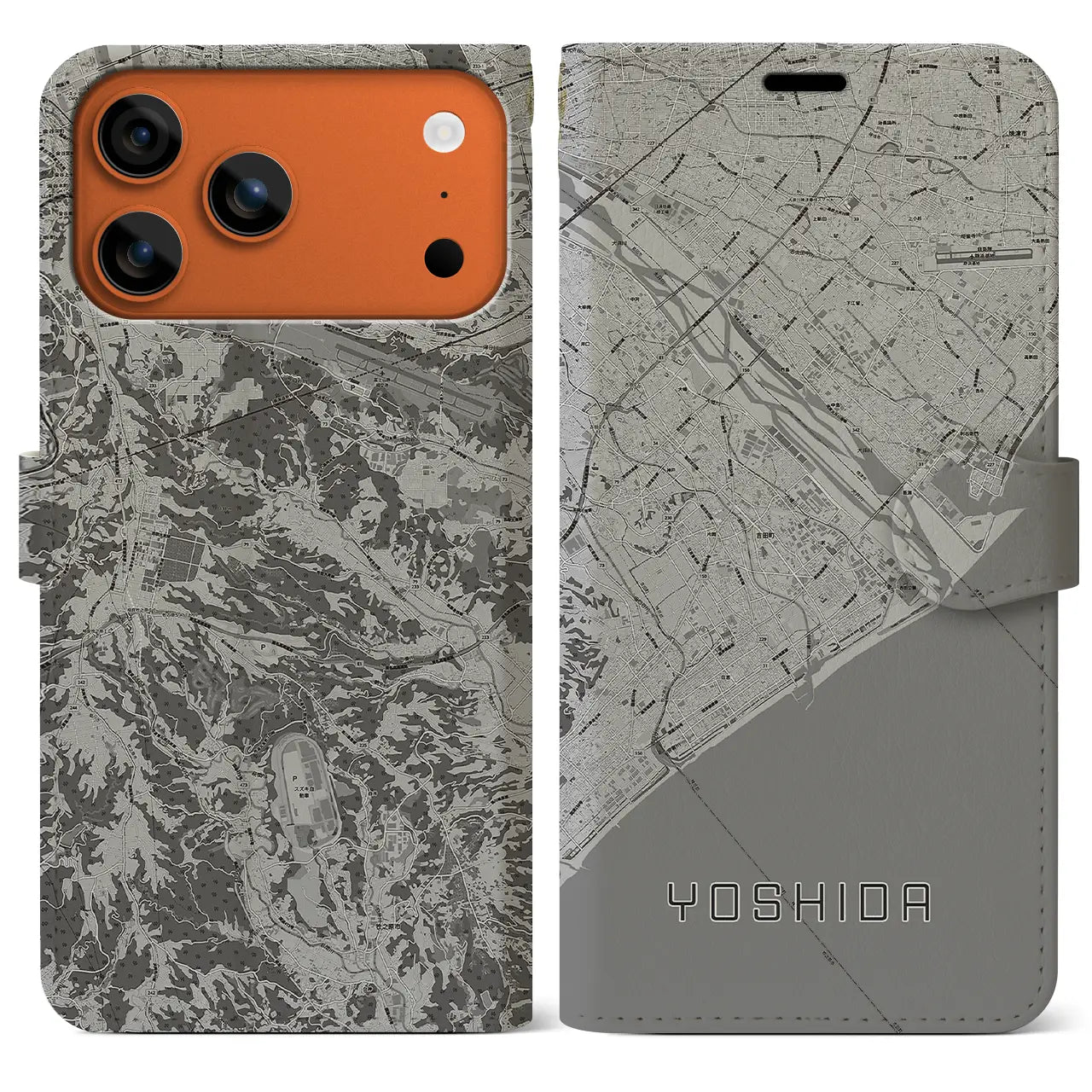 【吉田(静岡県)】地図柄iPhoneケース(手帳タイプ)