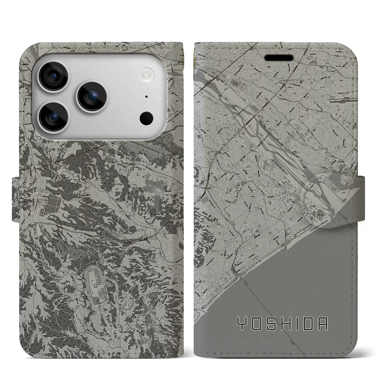 【吉田(静岡県)】地図柄iPhoneケース(手帳タイプ)