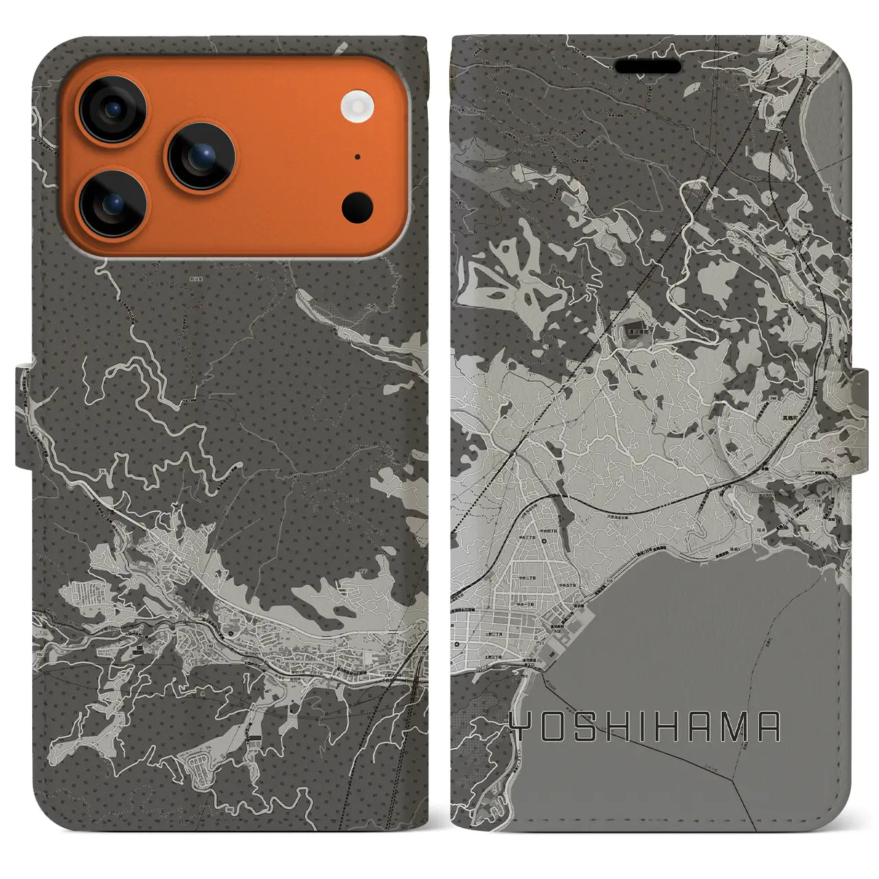 【吉浜(神奈川県)】地図柄iPhoneケース(手帳タイプ)