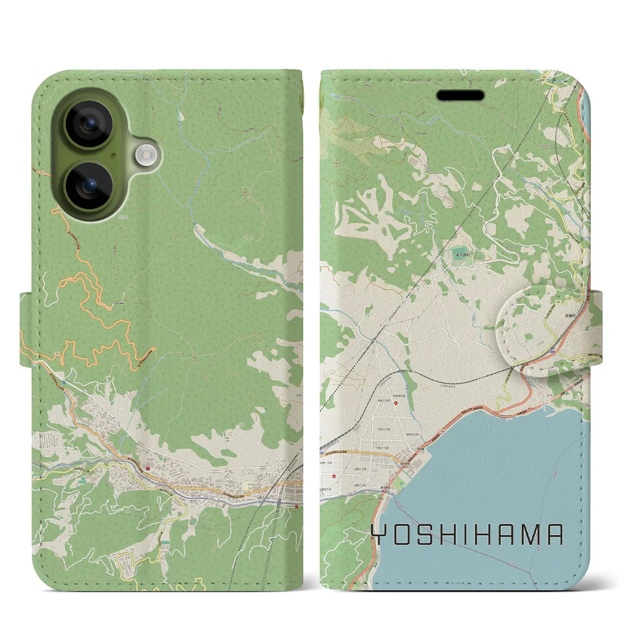 【吉浜(神奈川県)】地図柄iPhoneケース(手帳タイプ)