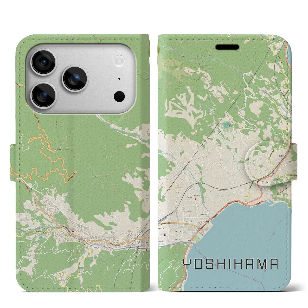 【吉浜(神奈川県)】地図柄iPhoneケース(手帳タイプ)