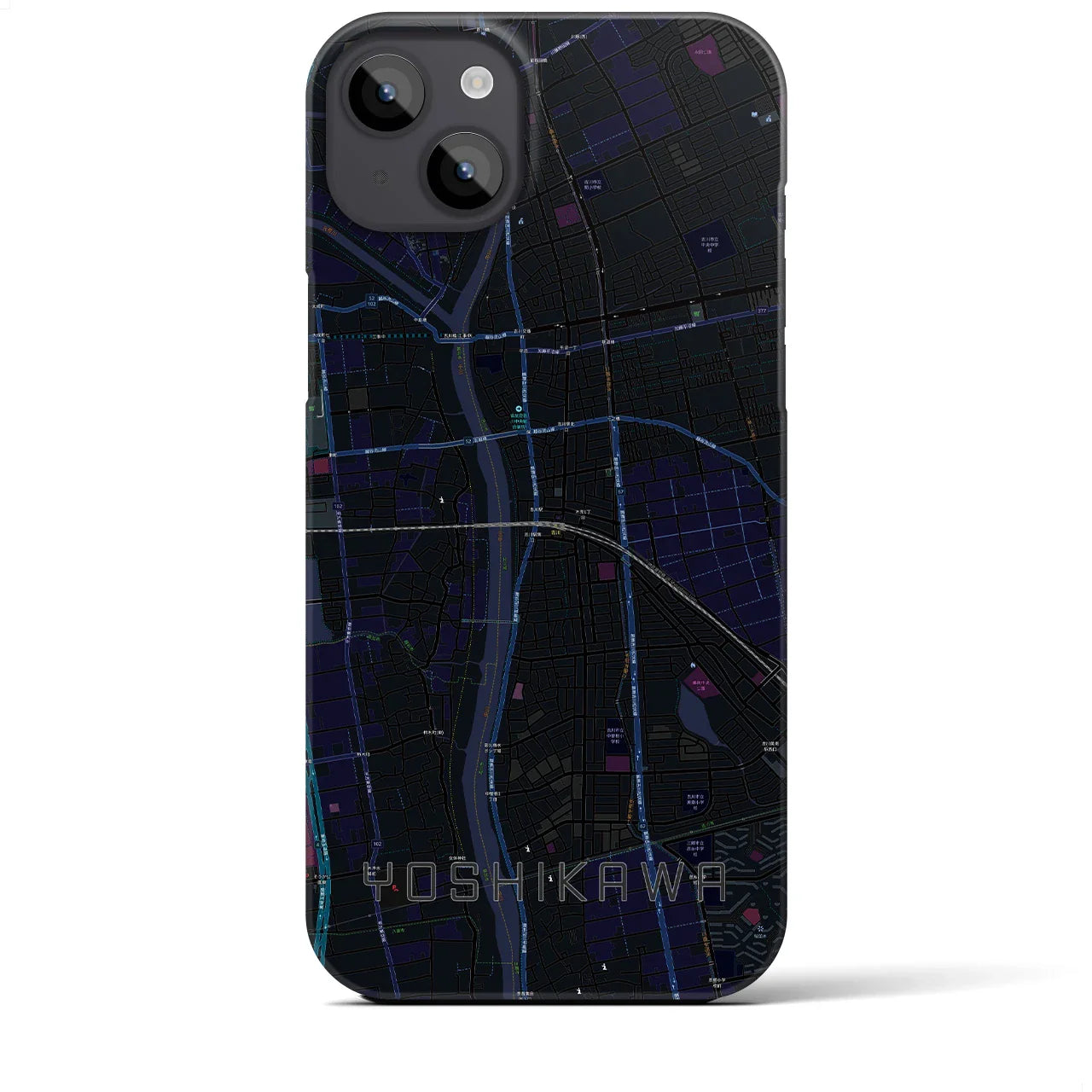 【吉川(埼玉県)】地図柄iPhoneケース(バックカバータイプ)