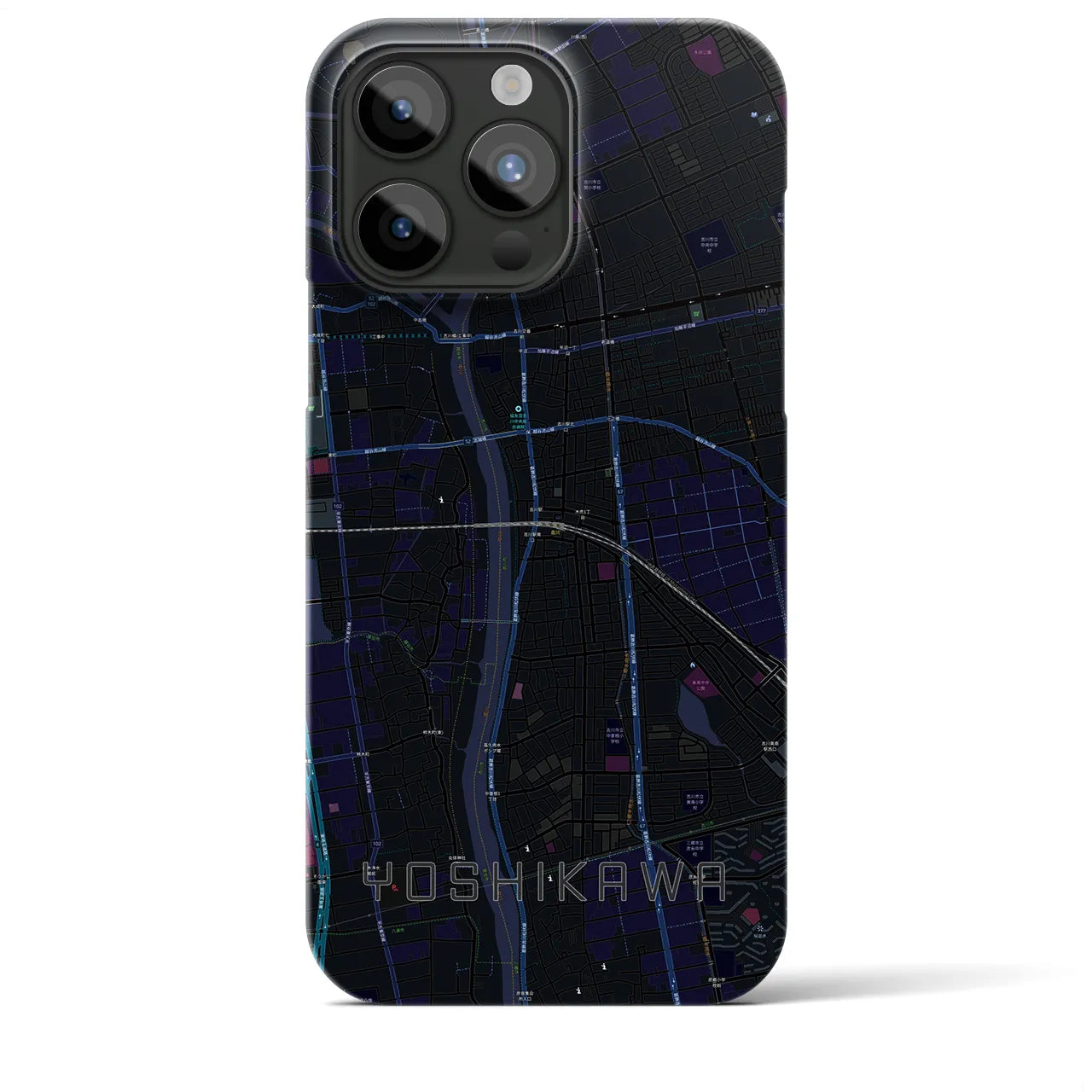 【吉川(埼玉県)】地図柄iPhoneケース(バックカバータイプ)