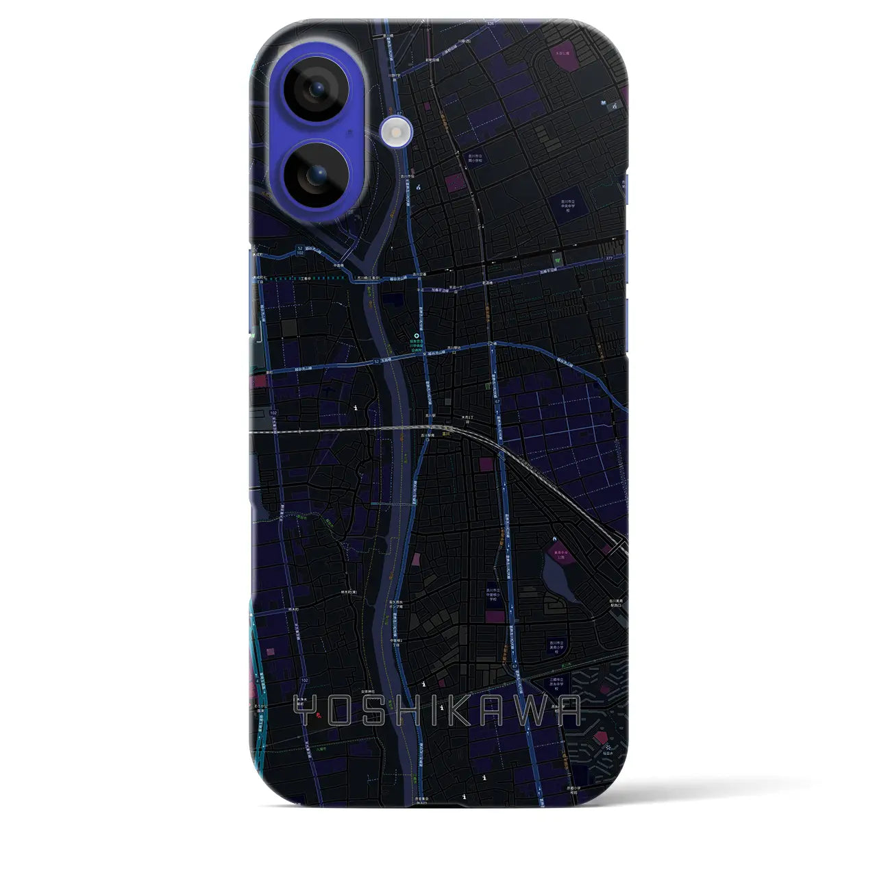 【吉川(埼玉県)】地図柄iPhoneケース(バックカバータイプ)