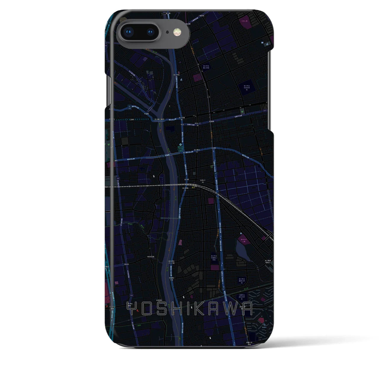 【吉川(埼玉県)】地図柄iPhoneケース(バックカバータイプ)