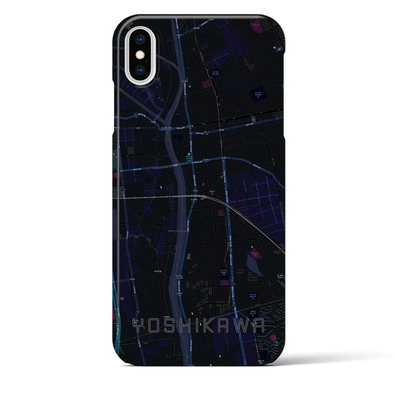 【吉川(埼玉県)】地図柄iPhoneケース(バックカバータイプ)
