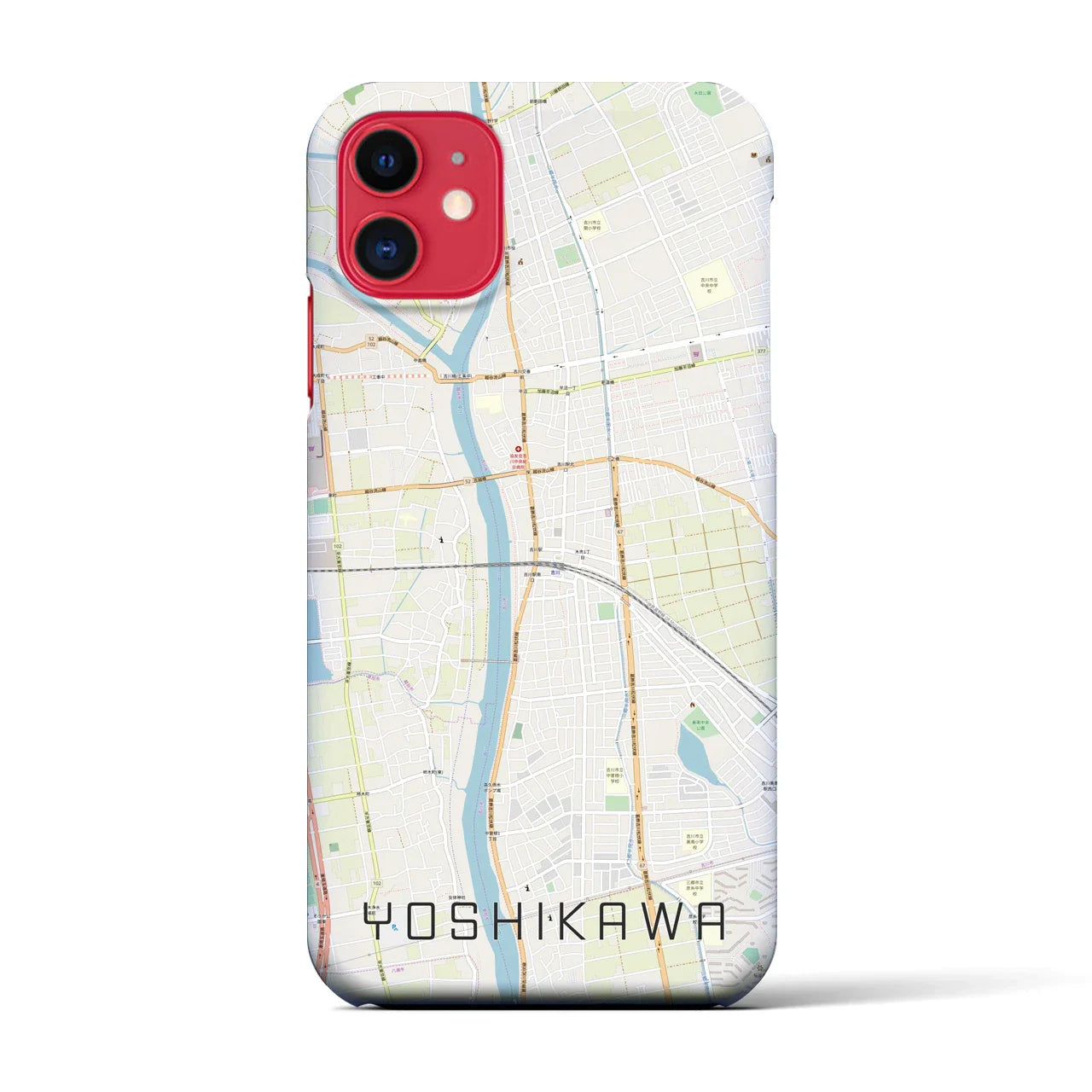 【吉川(埼玉県)】地図柄iPhoneケース(バックカバータイプ)