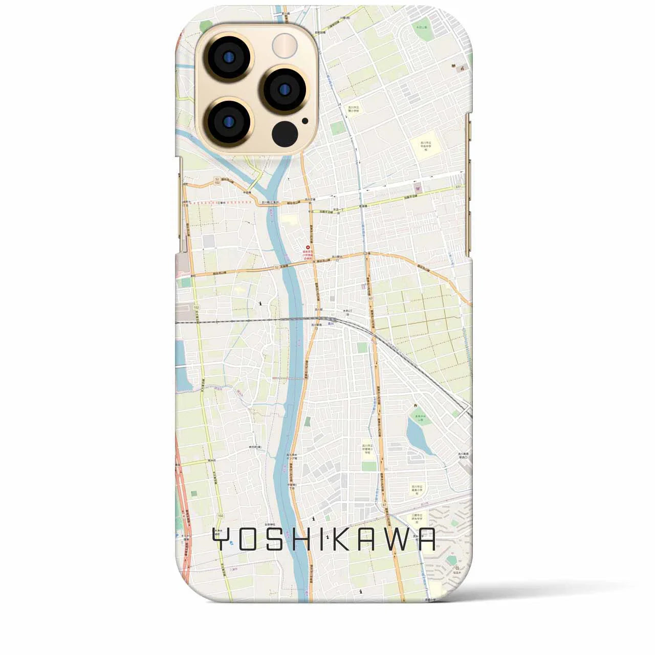 【吉川(埼玉県)】地図柄iPhoneケース(バックカバータイプ)