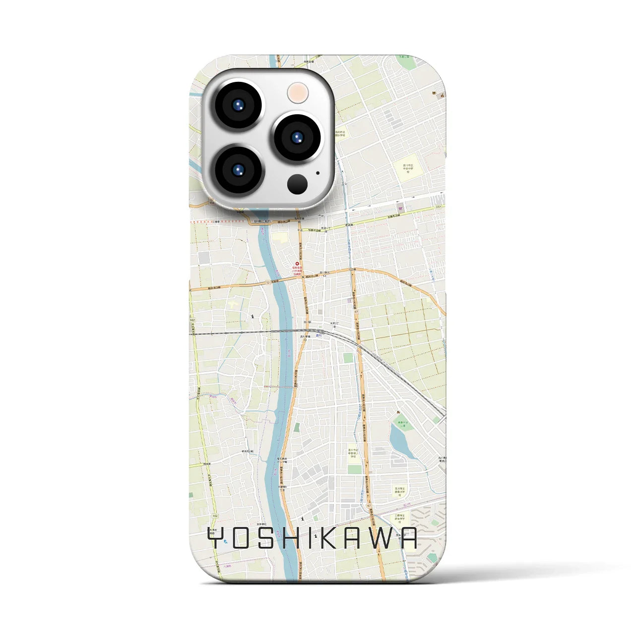 【吉川(埼玉県)】地図柄iPhoneケース(バックカバータイプ)