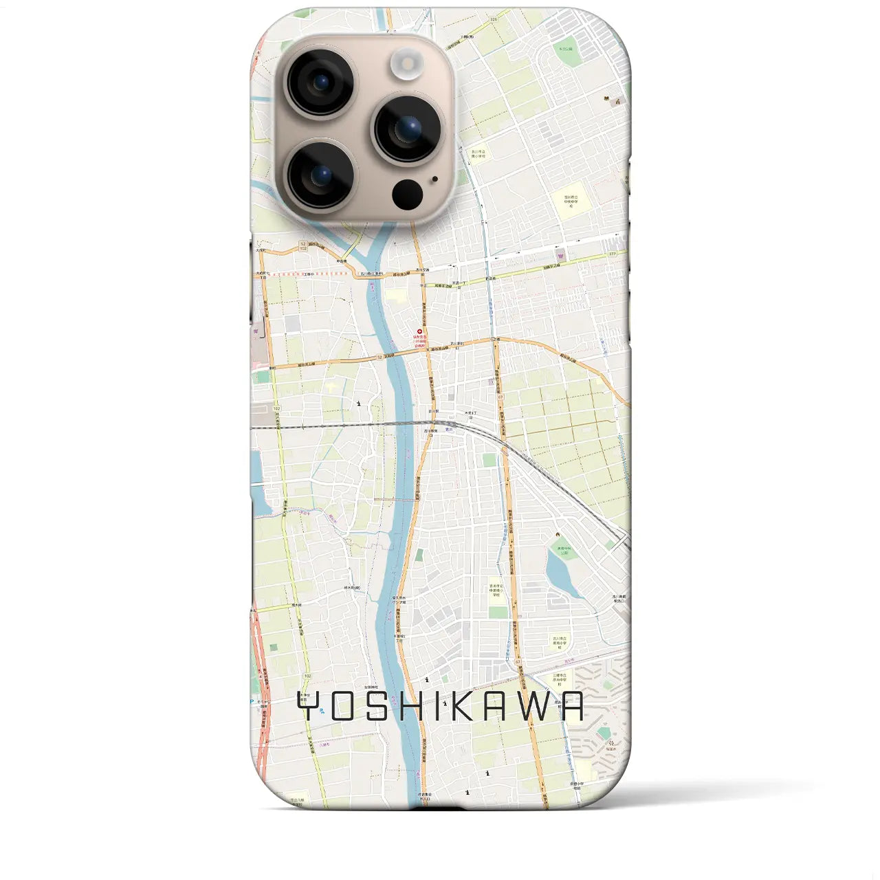 【吉川(埼玉県)】地図柄iPhoneケース(バックカバータイプ)