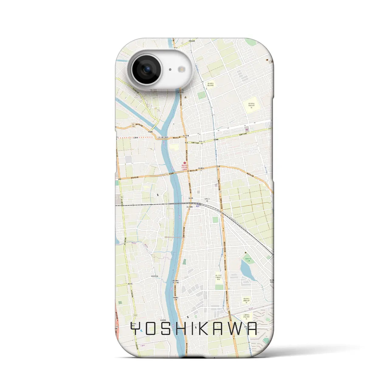 【吉川(埼玉県)】地図柄iPhoneケース(バックカバータイプ)