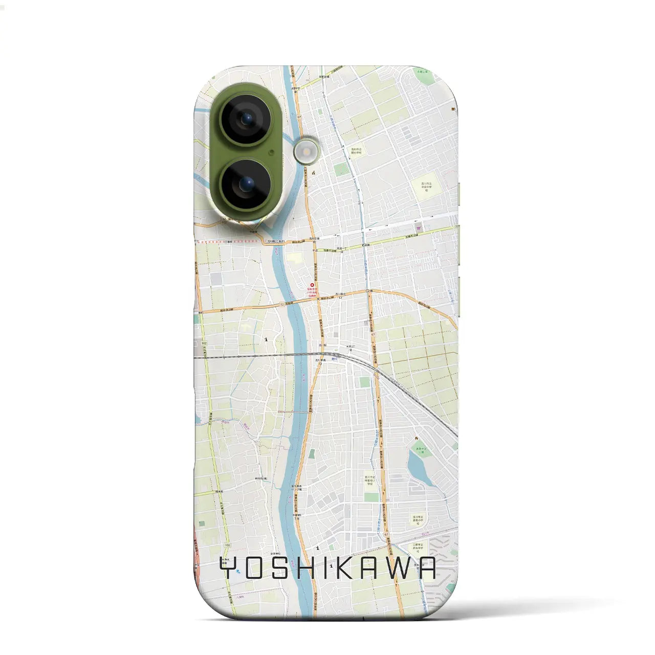 【吉川(埼玉県)】地図柄iPhoneケース(バックカバータイプ)