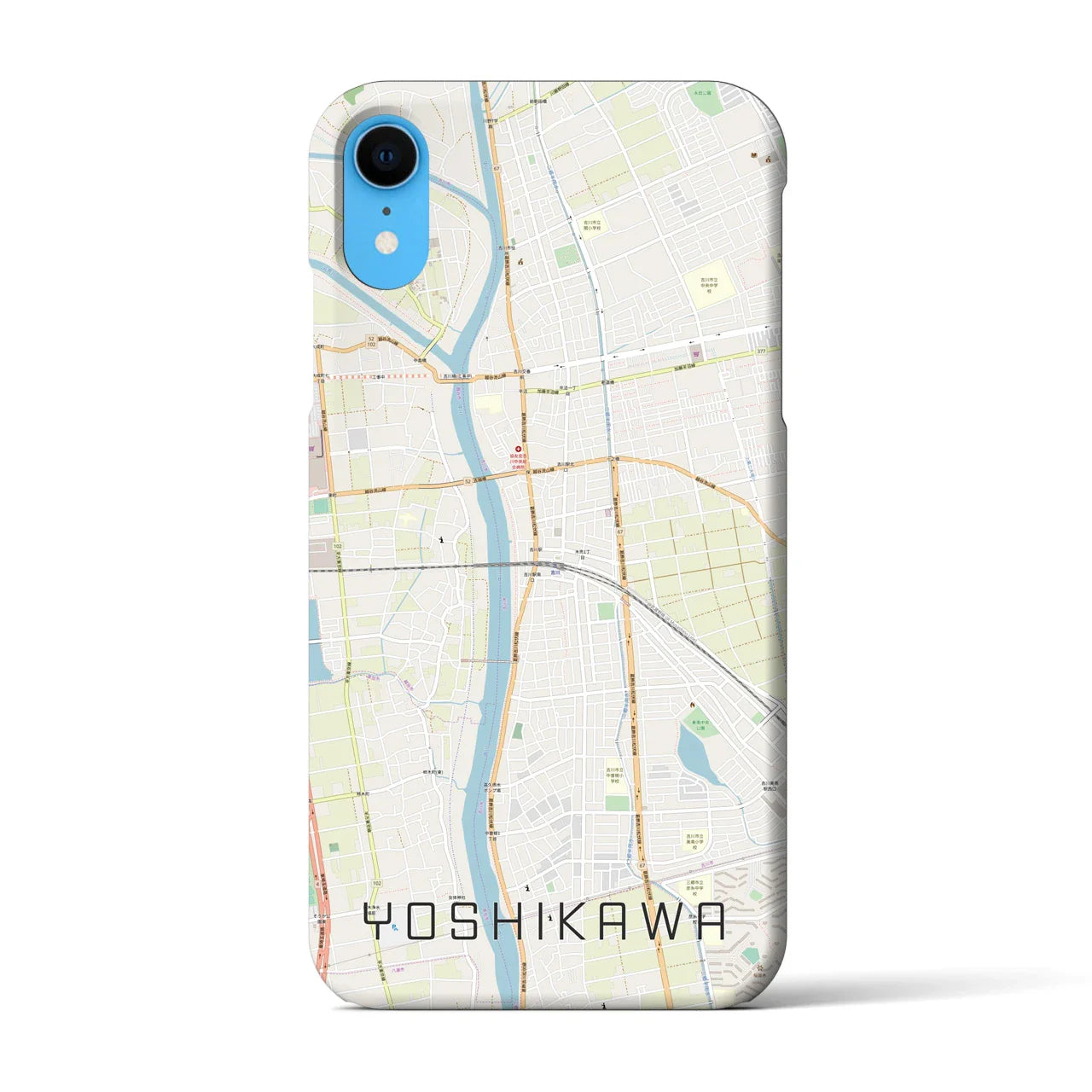 【吉川(埼玉県)】地図柄iPhoneケース(バックカバータイプ)