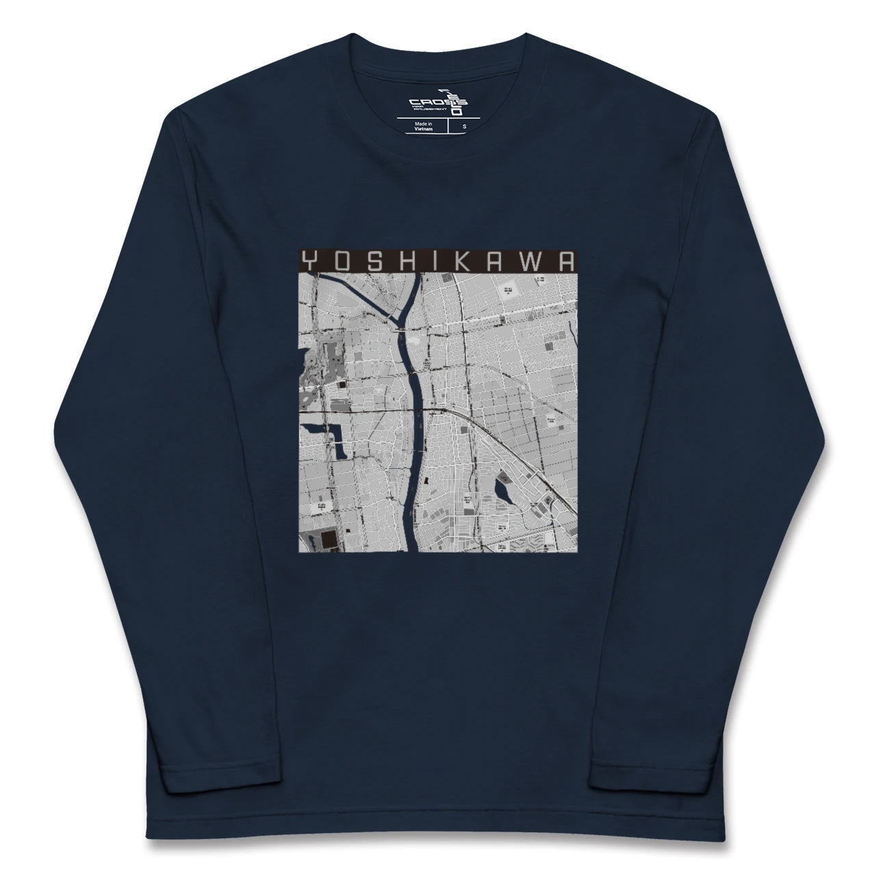 【吉川(埼玉県)】地図柄ロングスリーブTシャツ