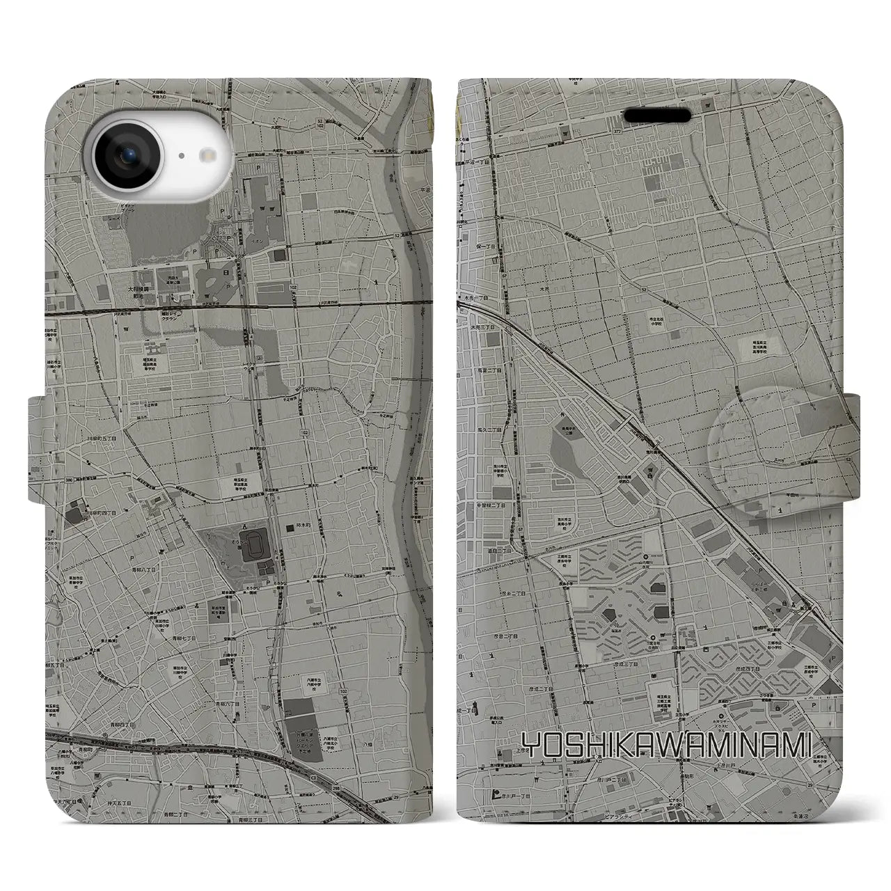 【吉川美南(埼玉県)】地図柄iPhoneケース(手帳タイプ)