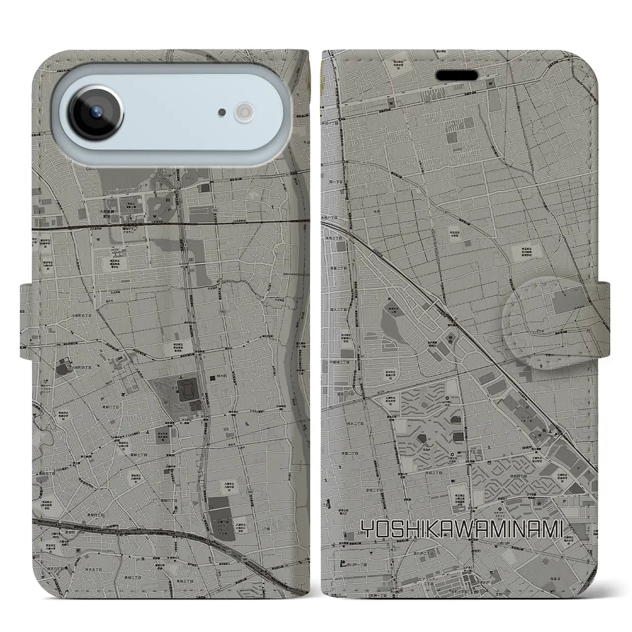 【吉川美南(埼玉県)】地図柄iPhoneケース(手帳タイプ)