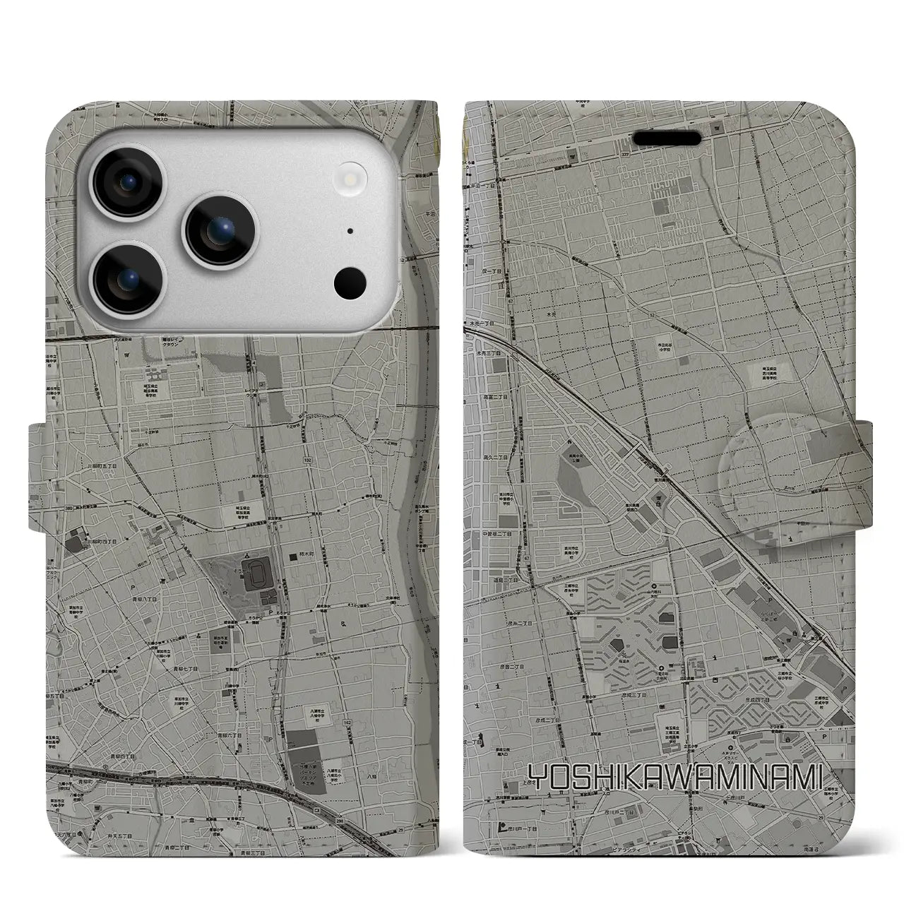 【吉川美南(埼玉県)】地図柄iPhoneケース(手帳タイプ)