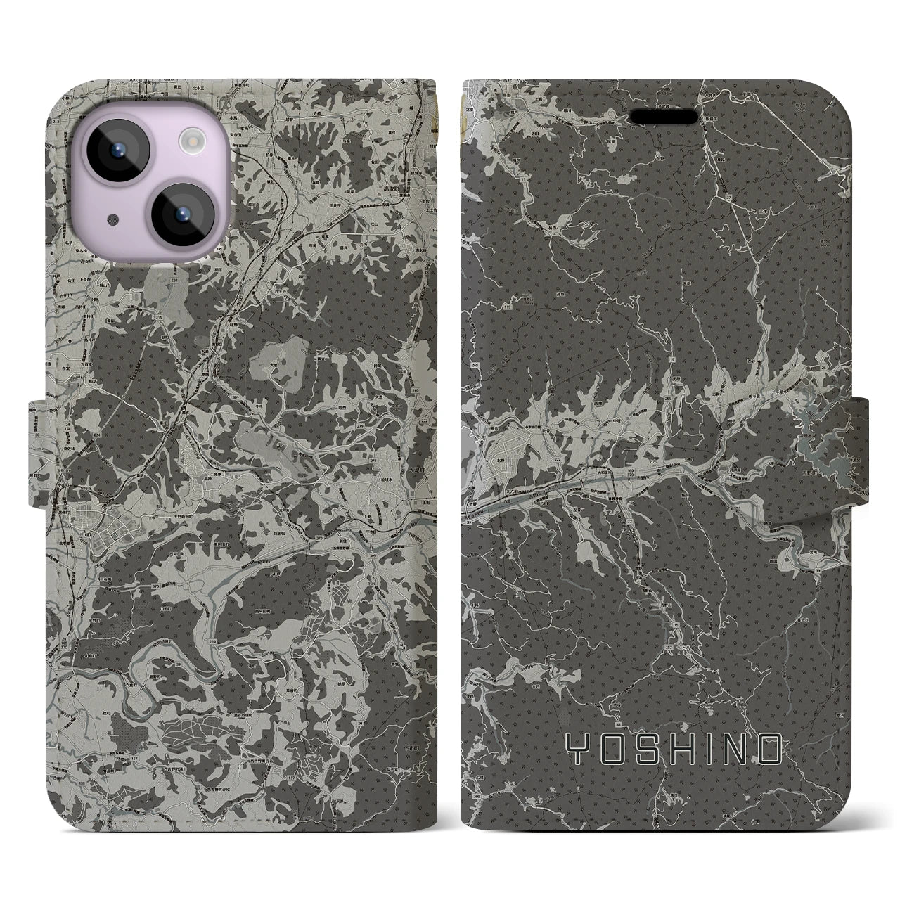 【吉野(奈良県)】地図柄iPhoneケース(手帳タイプ)