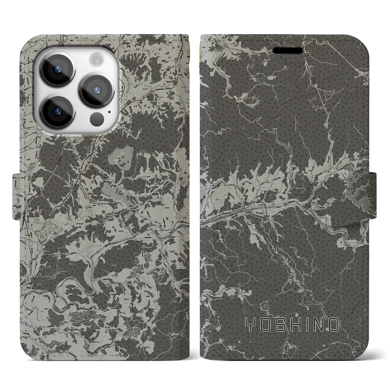 【吉野(奈良県)】地図柄iPhoneケース(手帳タイプ)